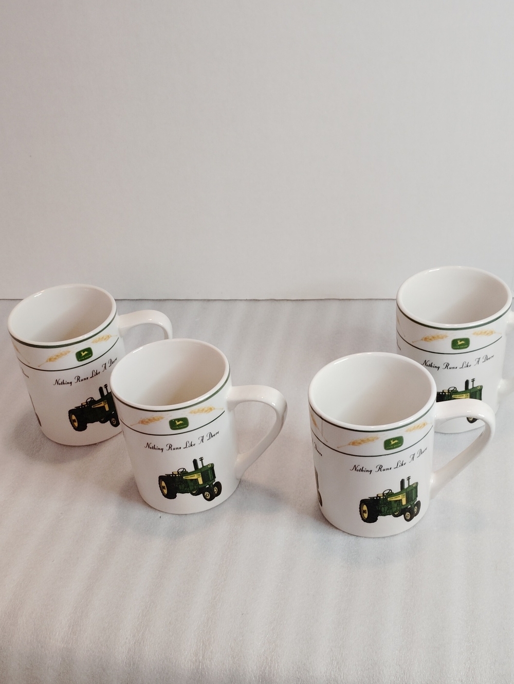 Gibson JohnDeer Tractor Coffee Mugs Set 4